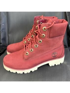 Timberland Heritage Lite‎ 6 Inch Womens 5.5 Red Waterproof Boots A2416